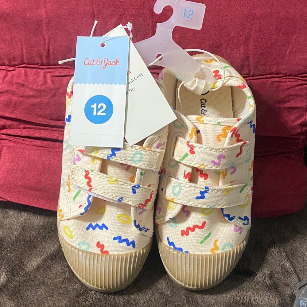 Cat & Jack Kids' Cream Sneakers with Multicolor Accents